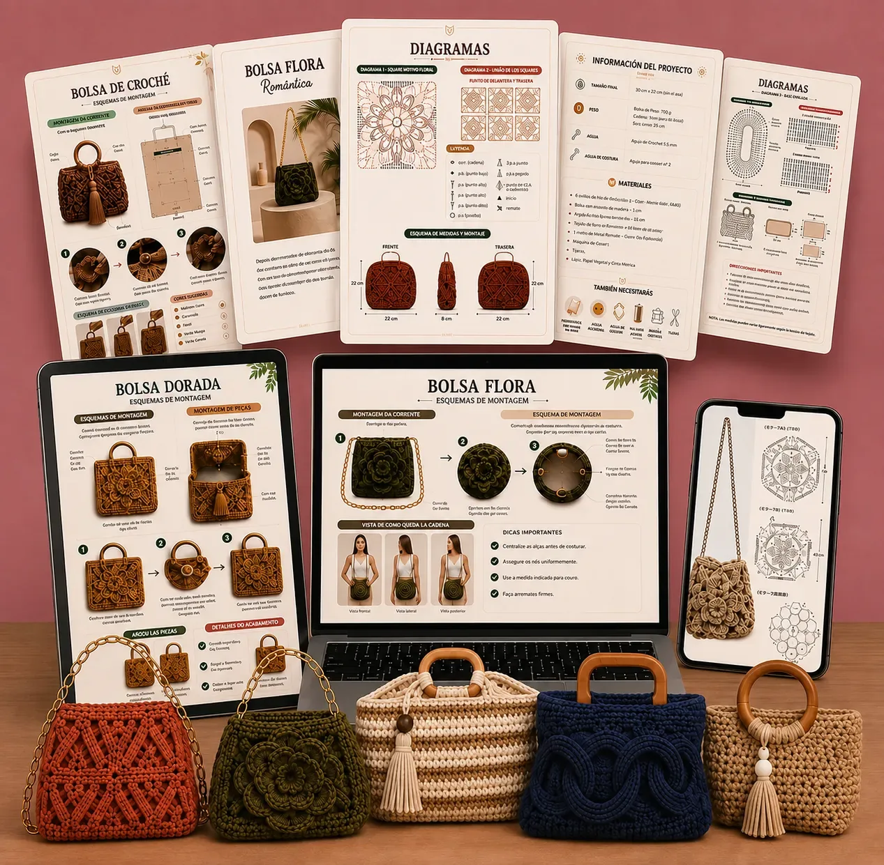 La Mayor Biblioteca de Bolsos a Crochet — todos los entregables